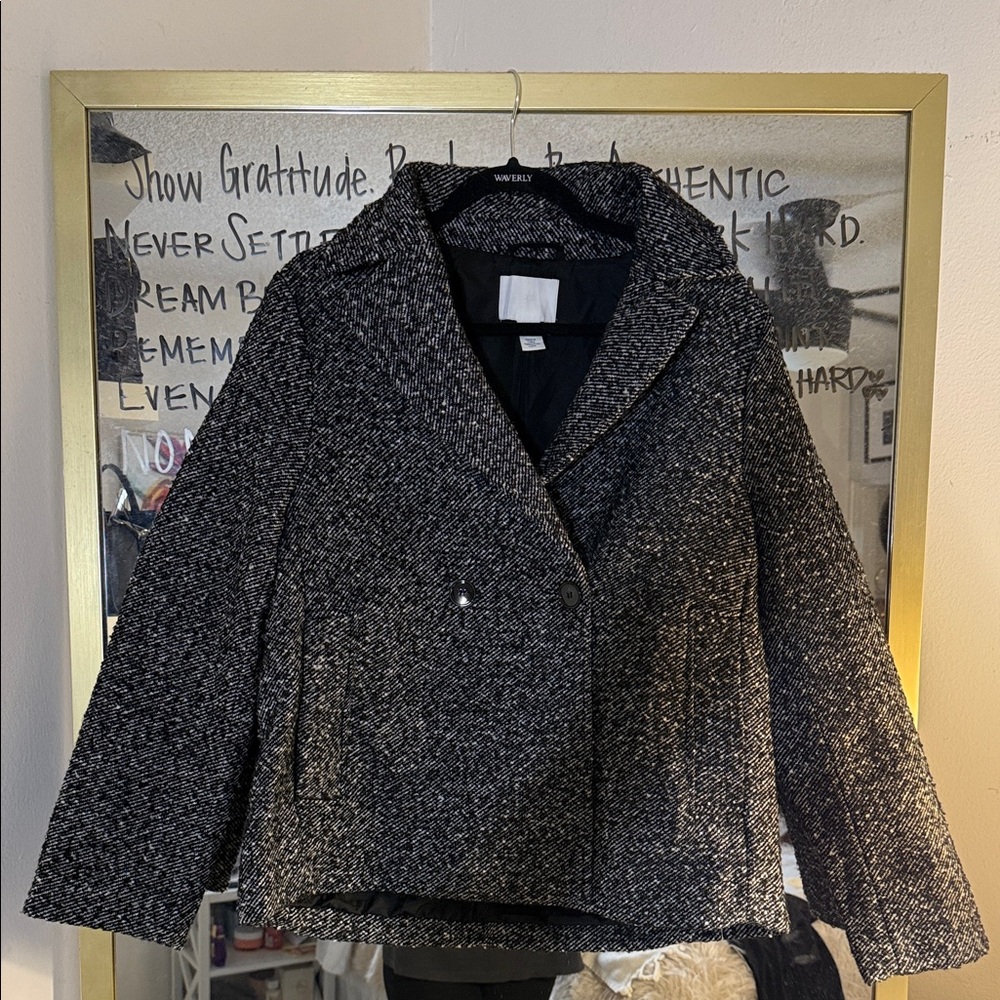 H&M Black and White Textured Blazer